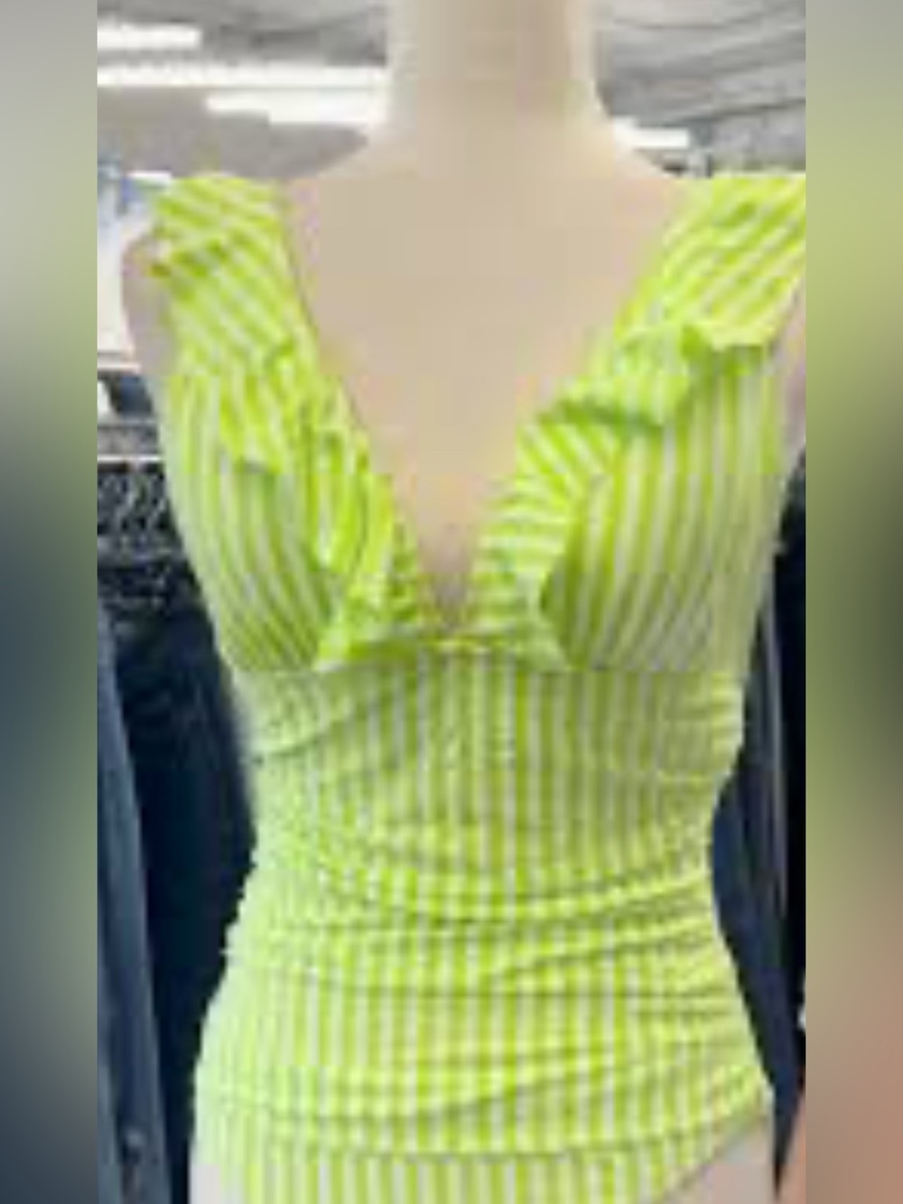 Ellen Tracy Lime Green Apparel Tag with Barcode